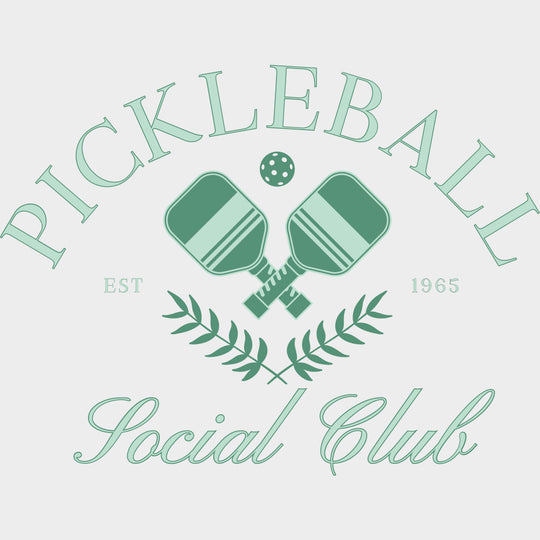 Pickleball Social Club EST 1963 - Pickleball DTF Transfers transfer-kingdom Green Color Design (See Imaging)