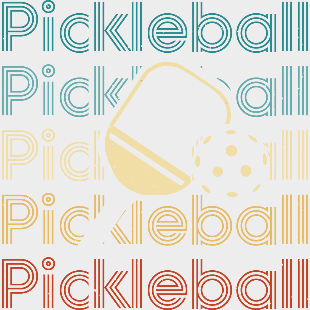 Pickleball, Stripes Font, Paddle & Ball - Pickleball DTF Transfers transfer-kingdom Light Color Design (See Imaging)