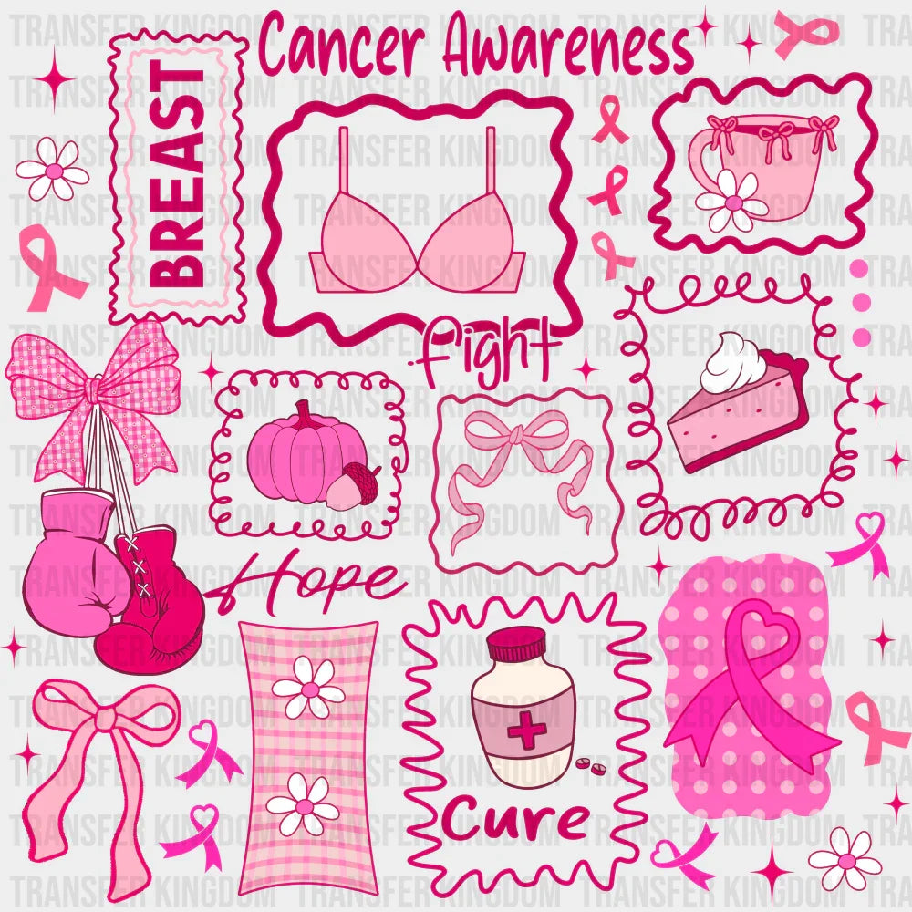 Pink Breast Cancer Awareness Design Breast Cancer Awareness DTF Transfer