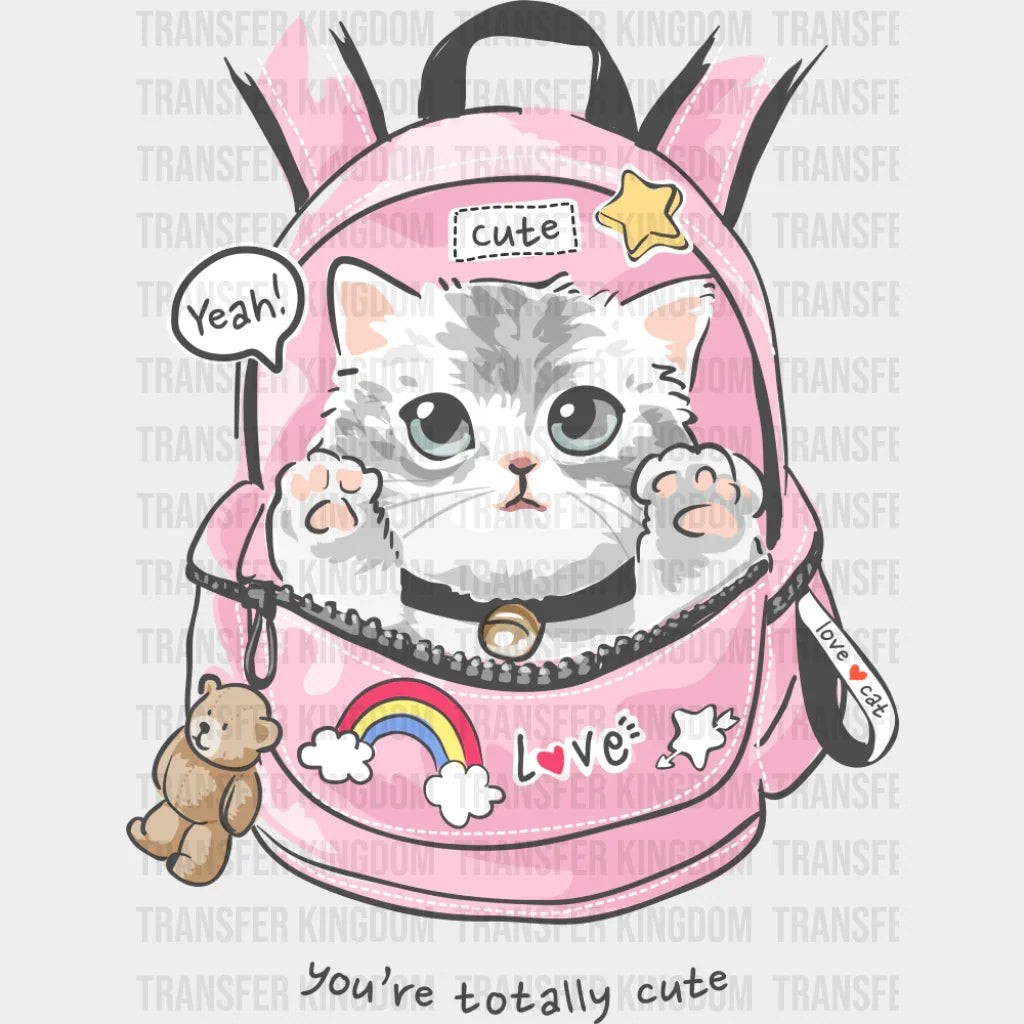 Pink Cat Backpack - Cats DTF Transfer