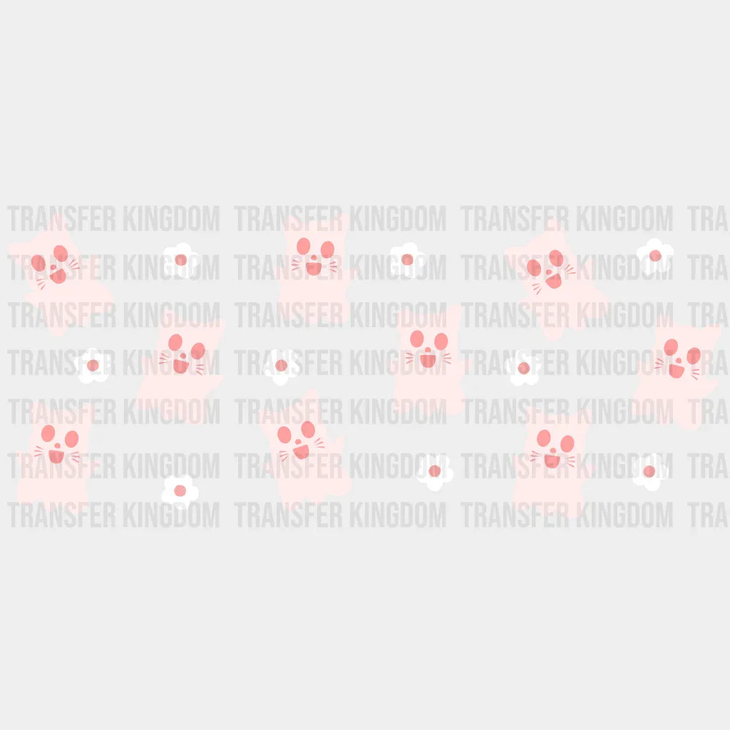 Pink Cat Ghosts Halloween Uv Dtf Transfer Cup Wrap Sticker