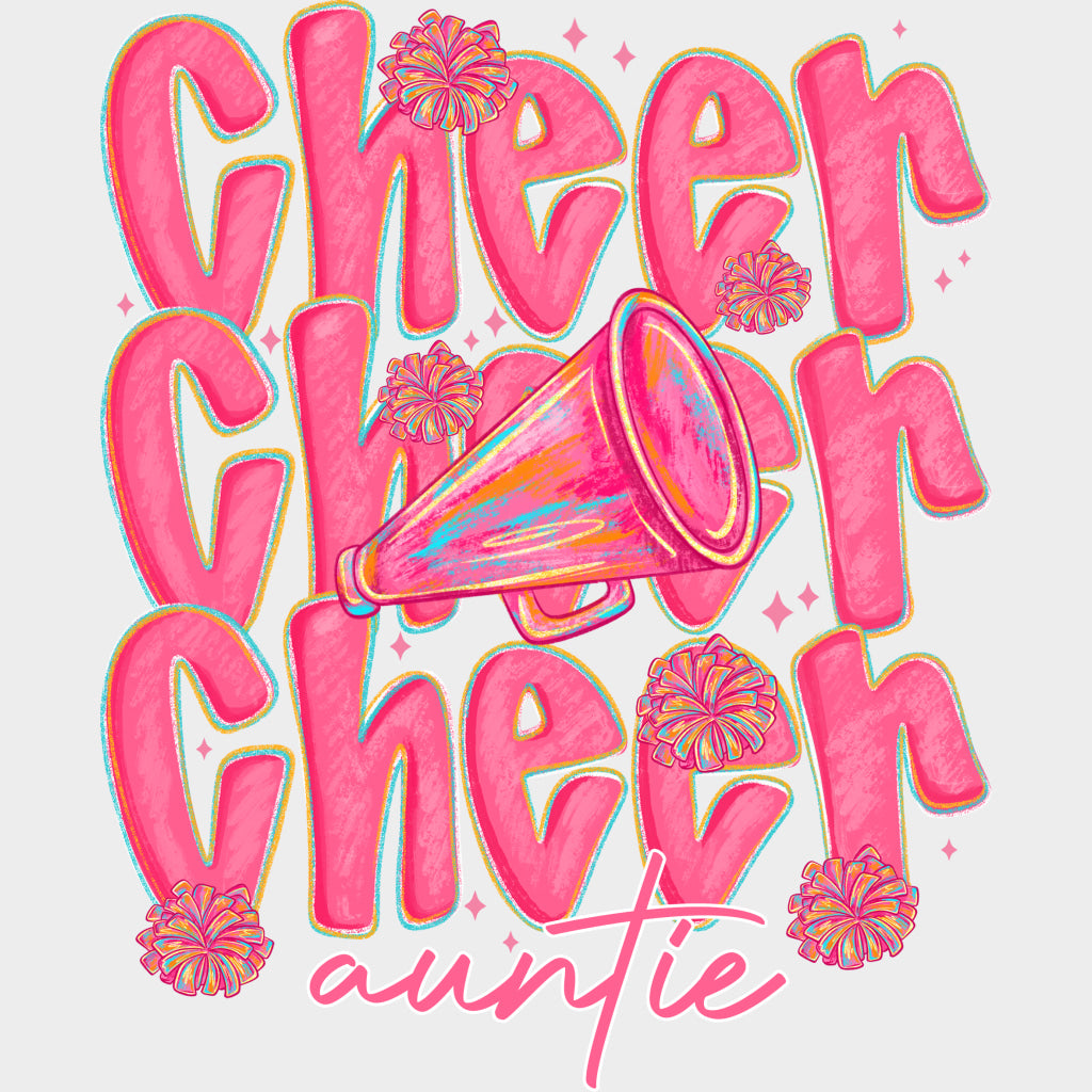Pink Cheer Family Selection - Cheerleading DTF Transfers Adult Unisex - S & M (10’’) / Auntie (See Imaging)