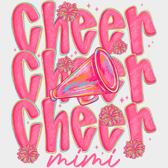 Pink Cheer Family Selection - Cheerleading DTF Transfers Adult Unisex - S & M (10’’) / Mimi (See Imaging)