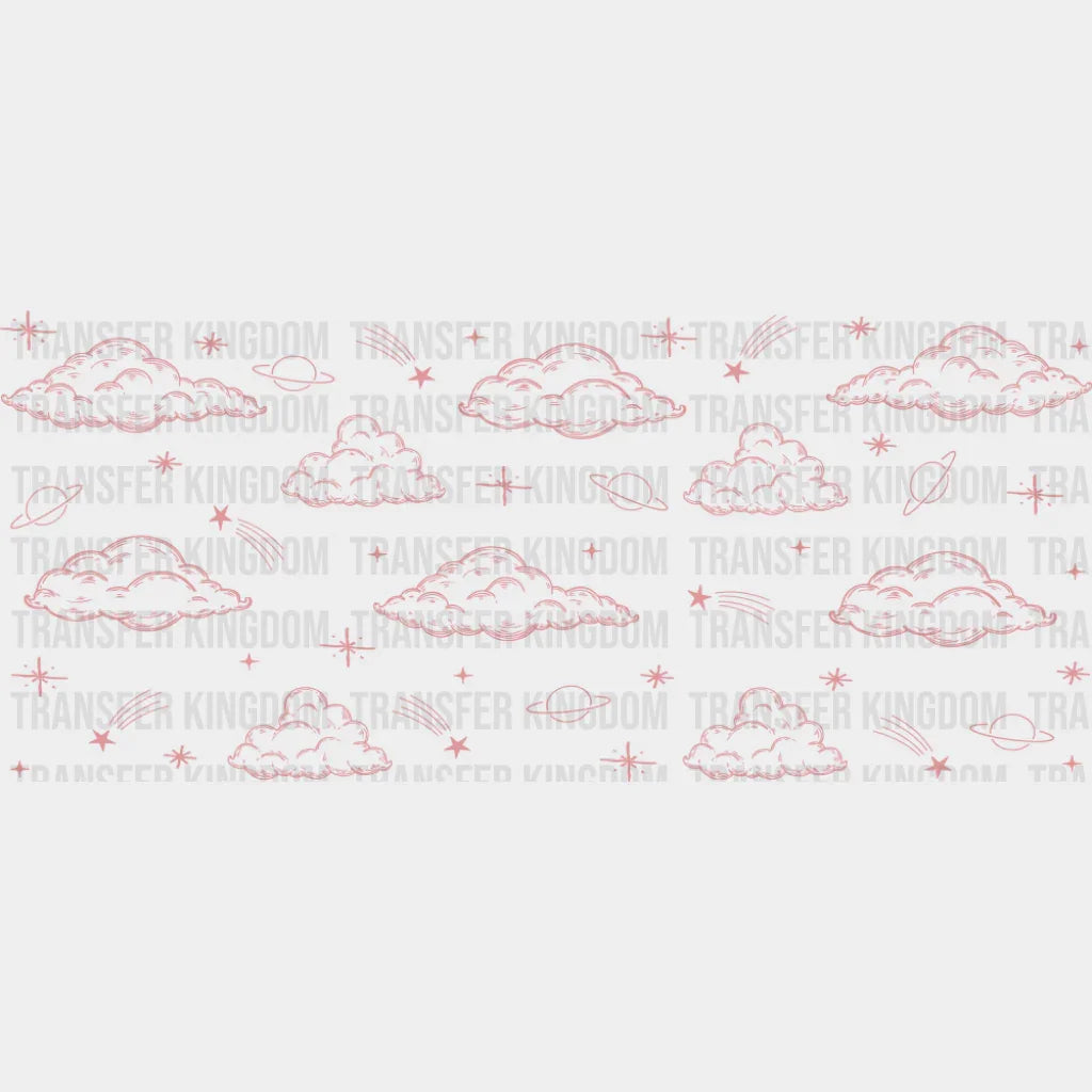 Pink Clouds - General Cup Wrap UV Sticker Permanent UV DTF Decal UVDTF