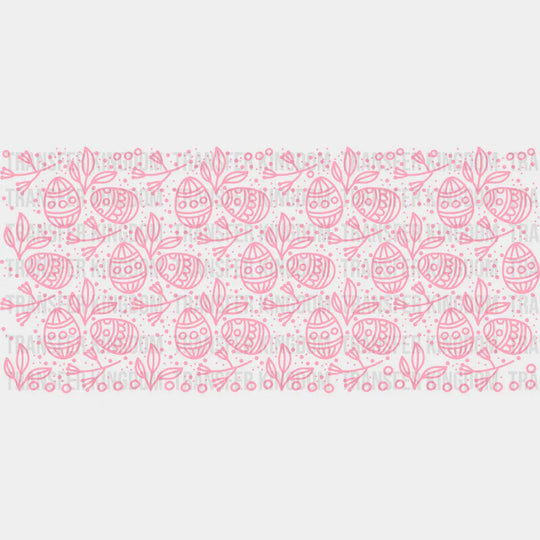 Pink Eggs Drawing - Easter Cup Wrap Uv Sticker Permanent Dtf Decal