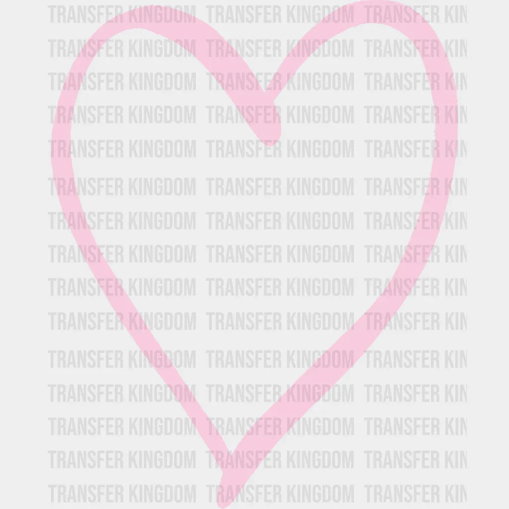 Pink Heart Valentines Day Design - Dtf Heat Transfer