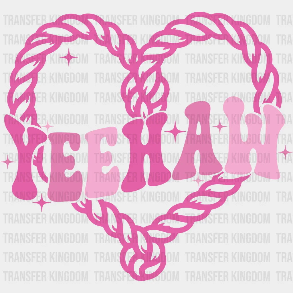 Pink Heart Yeehaw Design - Cowgirl Dtf Transfers