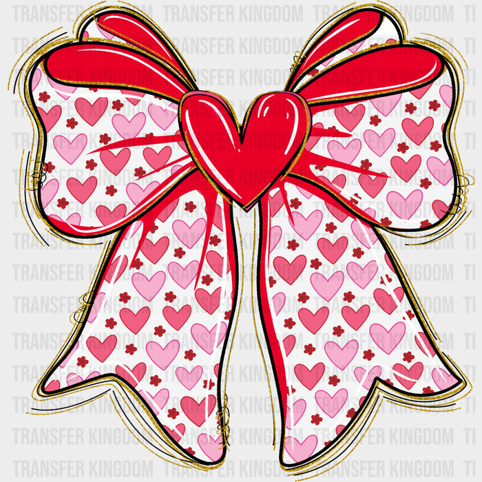 Pink Hearts Ribbon - Valentine's Day DTF Transfers