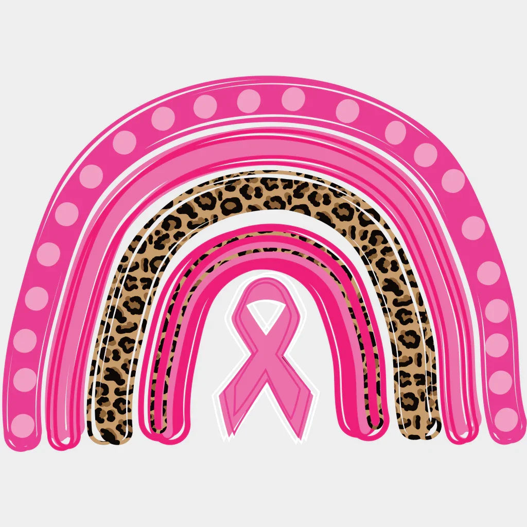 Pink Rainbow Cancer Awareness Design - DTF heat transfer - Transfer Kingdom