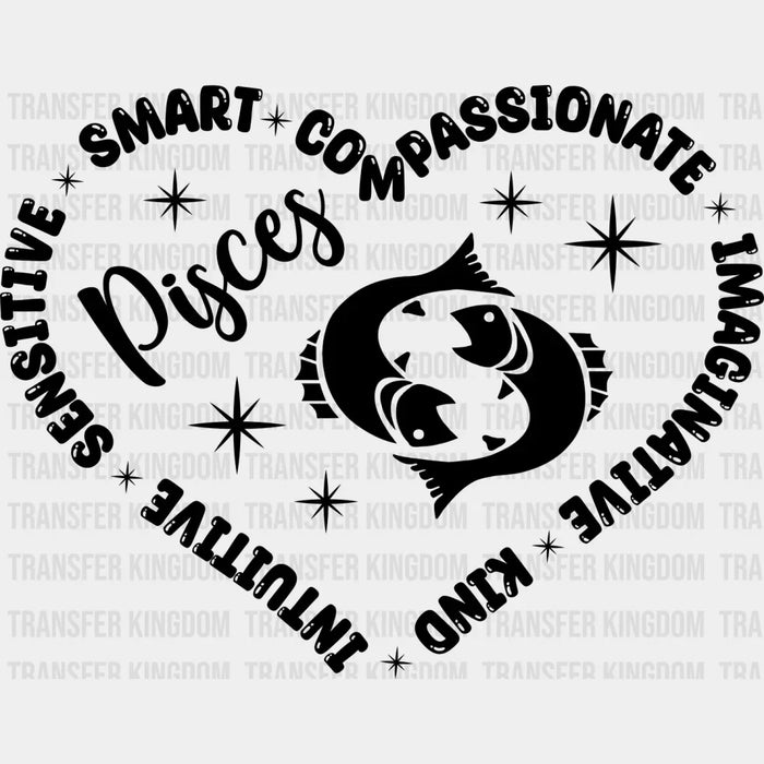 Pisces Heart Design - Zodiac & Horoscopes DTF heat transfer
