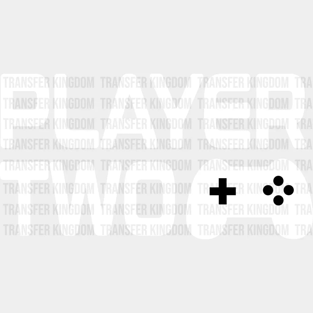 Player Two Controller Design - Video Game Dtf Heat Transfer Unisex S & M (10’’) / Light Color