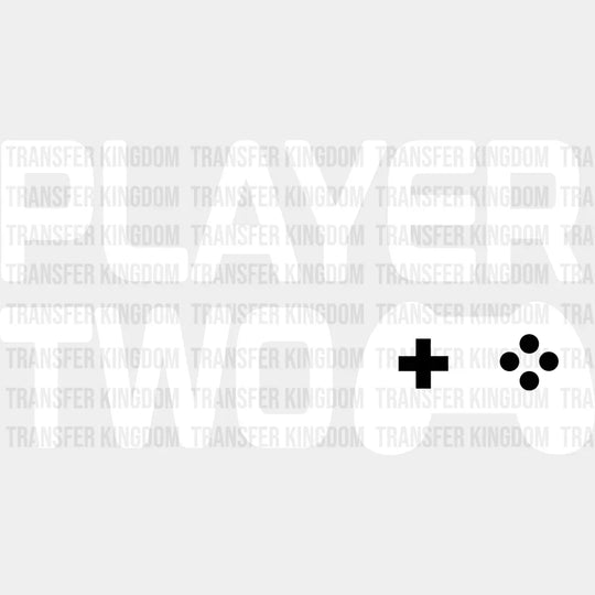 Player Two Controller Design - Video Game Dtf Heat Transfer Unisex S & M (10’’) / Light Color