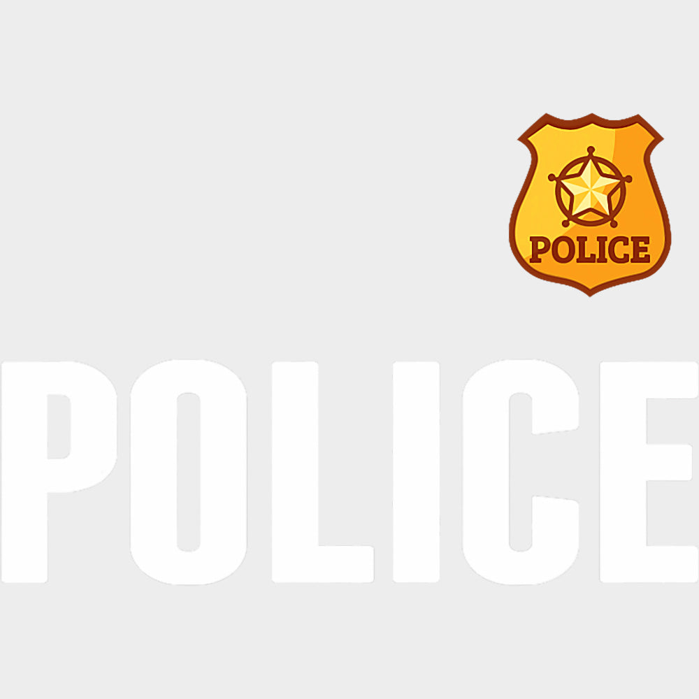 Police Badge B&W - Police DTF Transfers transfer-kingdom Light Color Design (See Imaging)