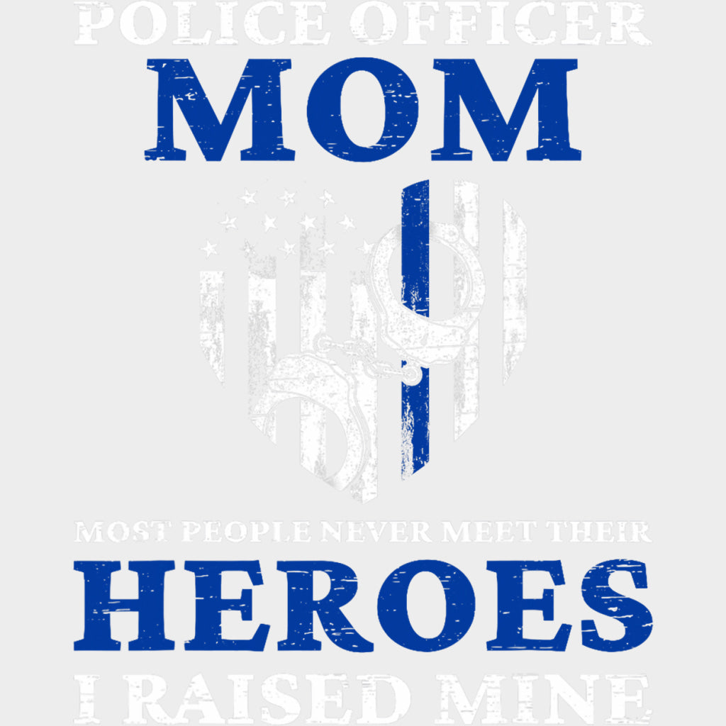 Police Officer Mom Blue Design - Police DTF Transfers Adult Unisex - S & M (10’’) / Light Color Design (See Imaging)