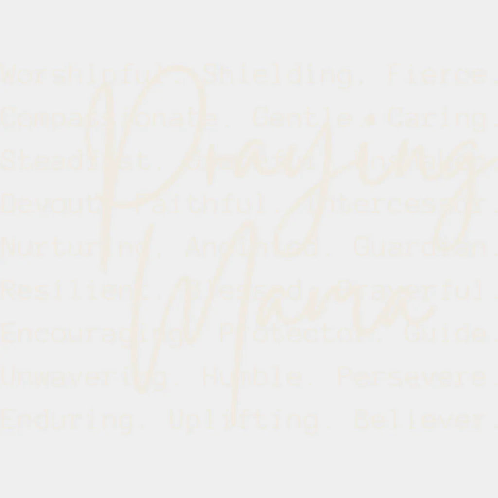 Praying Mama Cursive Text - Christianity DTF Transfer Adult Unisex - S & M (10’’) / Light Color Design (See Imaging)