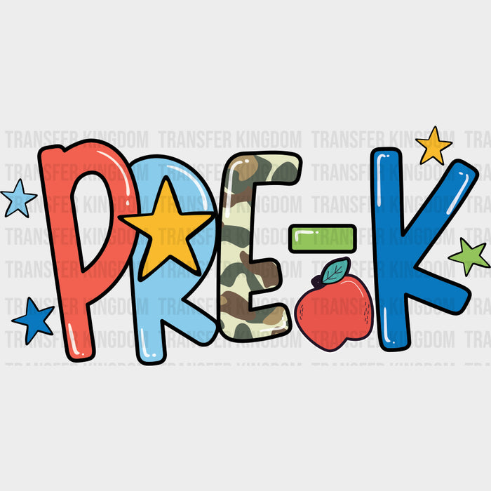 Pre-K Stars & Apple - Pre-K DTF Transfers