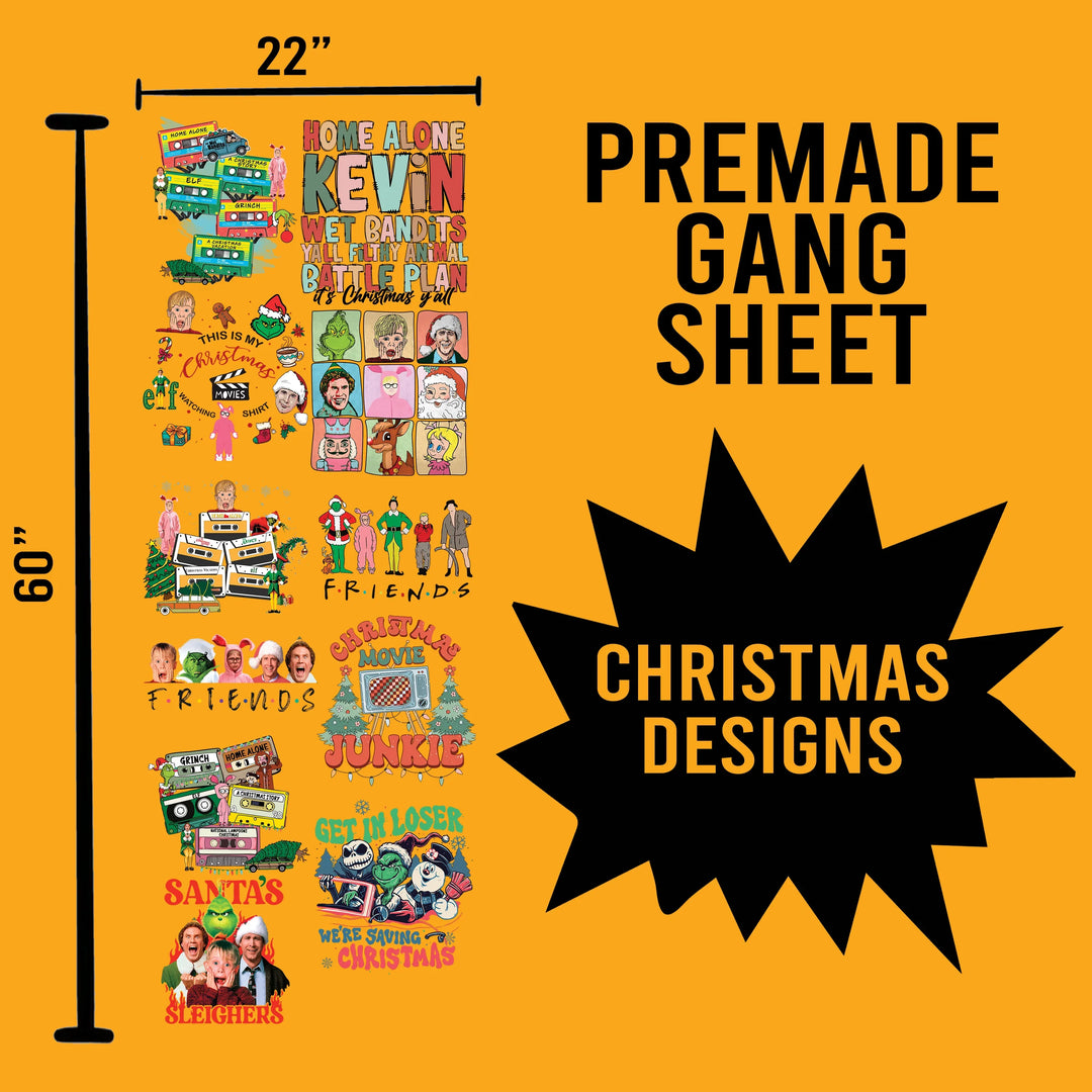 Christmas Premade Gang sheet Designs- 22X60 - Transfer Kingdom
