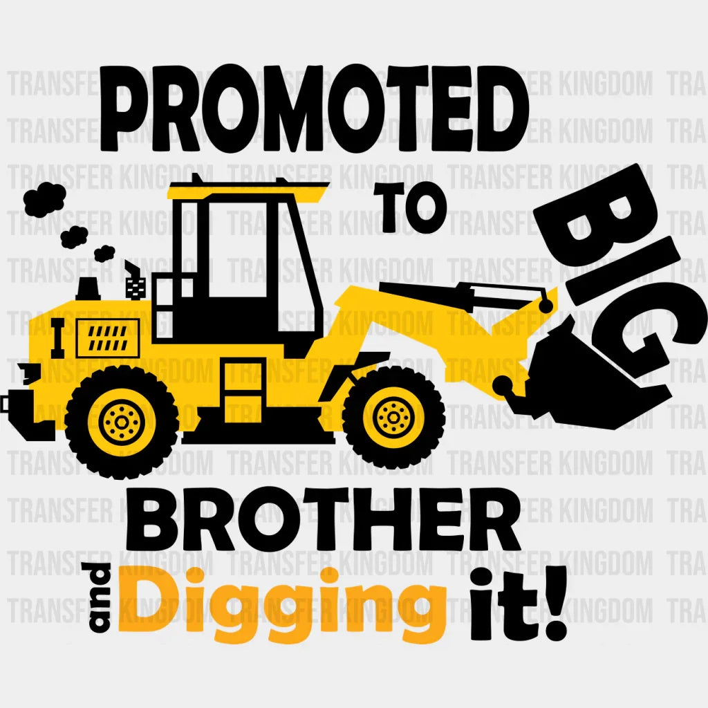 Promoted To Big Brother - Dtf Heat Transfer Unisex S & M (10’’) / Dark Color Design See Imaging