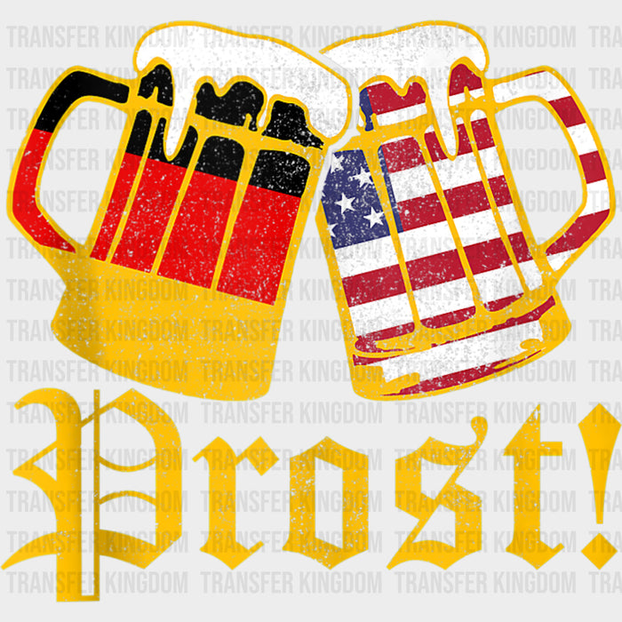 Prost, Germany & USA Flag Beers - Oktoberfest DTF Transfers