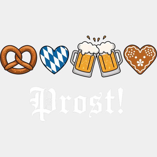 Prost - Oktoberfest DTF Transfer Adult Unisex - S & M (10’’) / Light Color Design (See Imaging)