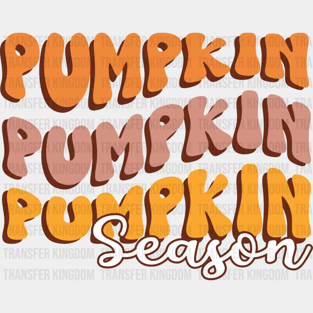 Pumpkin Season Orange Design - Fall Dtf Transfer