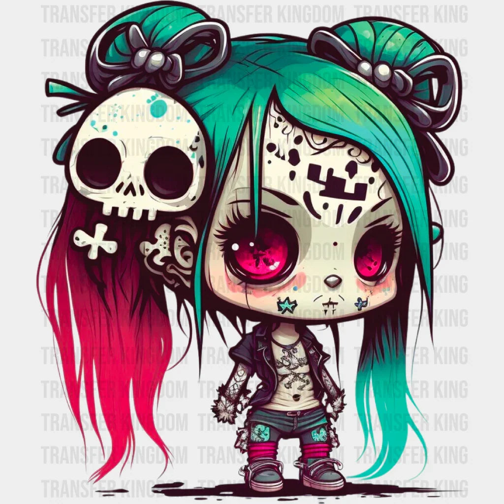 Punk Rock Sugar Skull Halloween Design - Dtf Heat Transfer