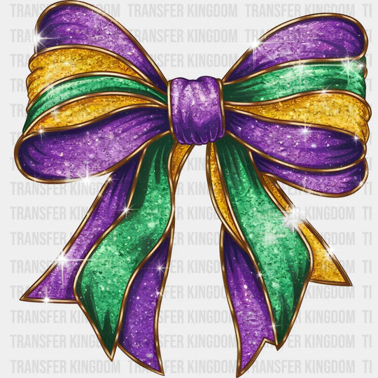 Purple Green Yellow Bowtie - Mardi Gras DTF Transfer