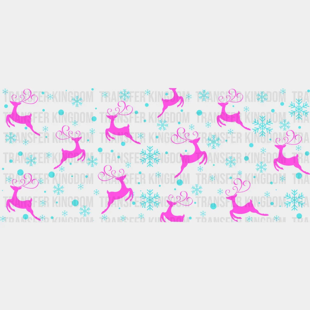 Purple Reindeer Design - Christmas Cup Wrap Uv Sticker Permanent Dtf Decal