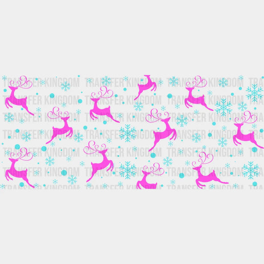Purple Reindeer Design - Christmas Cup Wrap Uv Sticker Permanent Dtf Decal