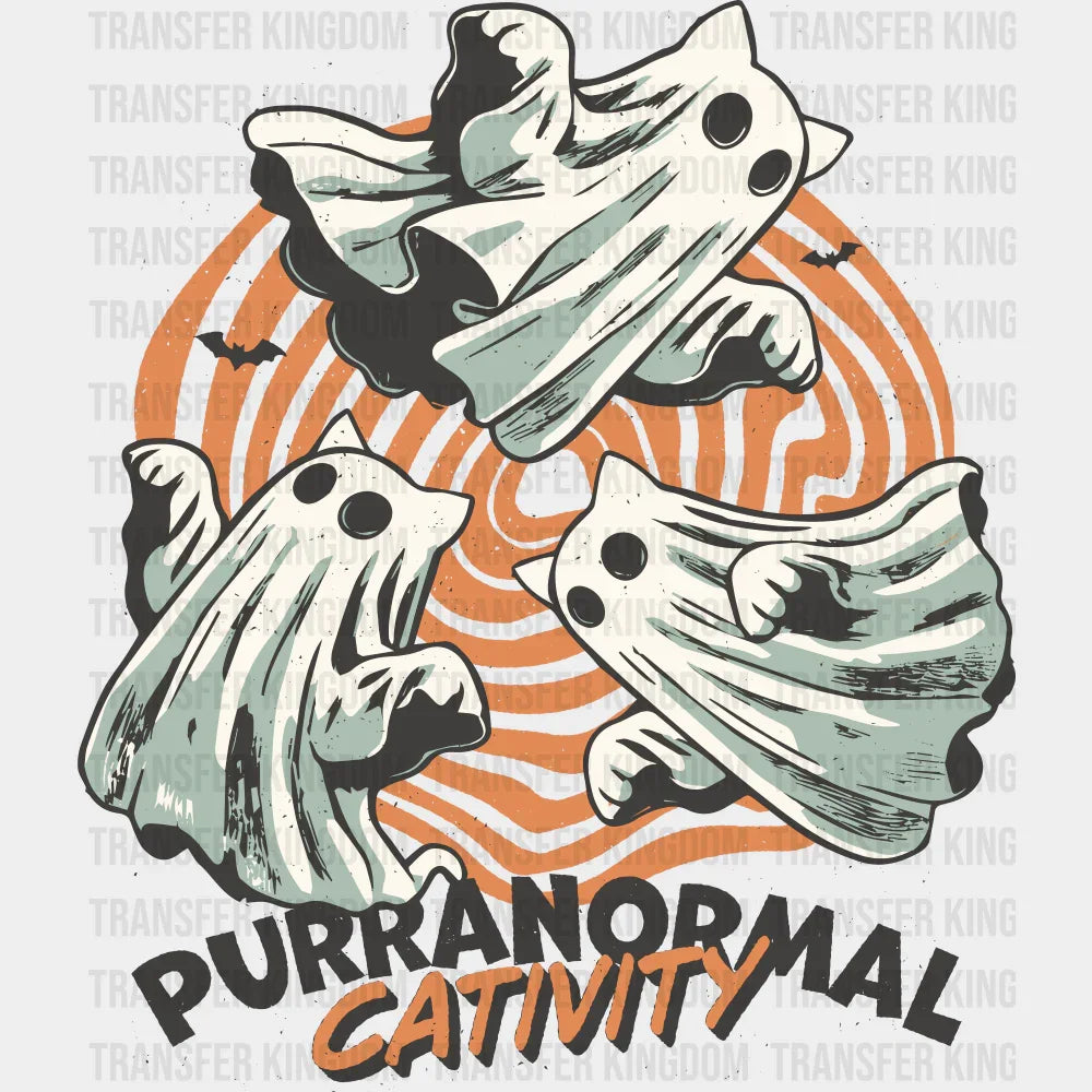 Purranormal Cativity - Halloween DTF Transfer Adult Unisex - S & M (10’’) / Dark Color Design (See Imaging)