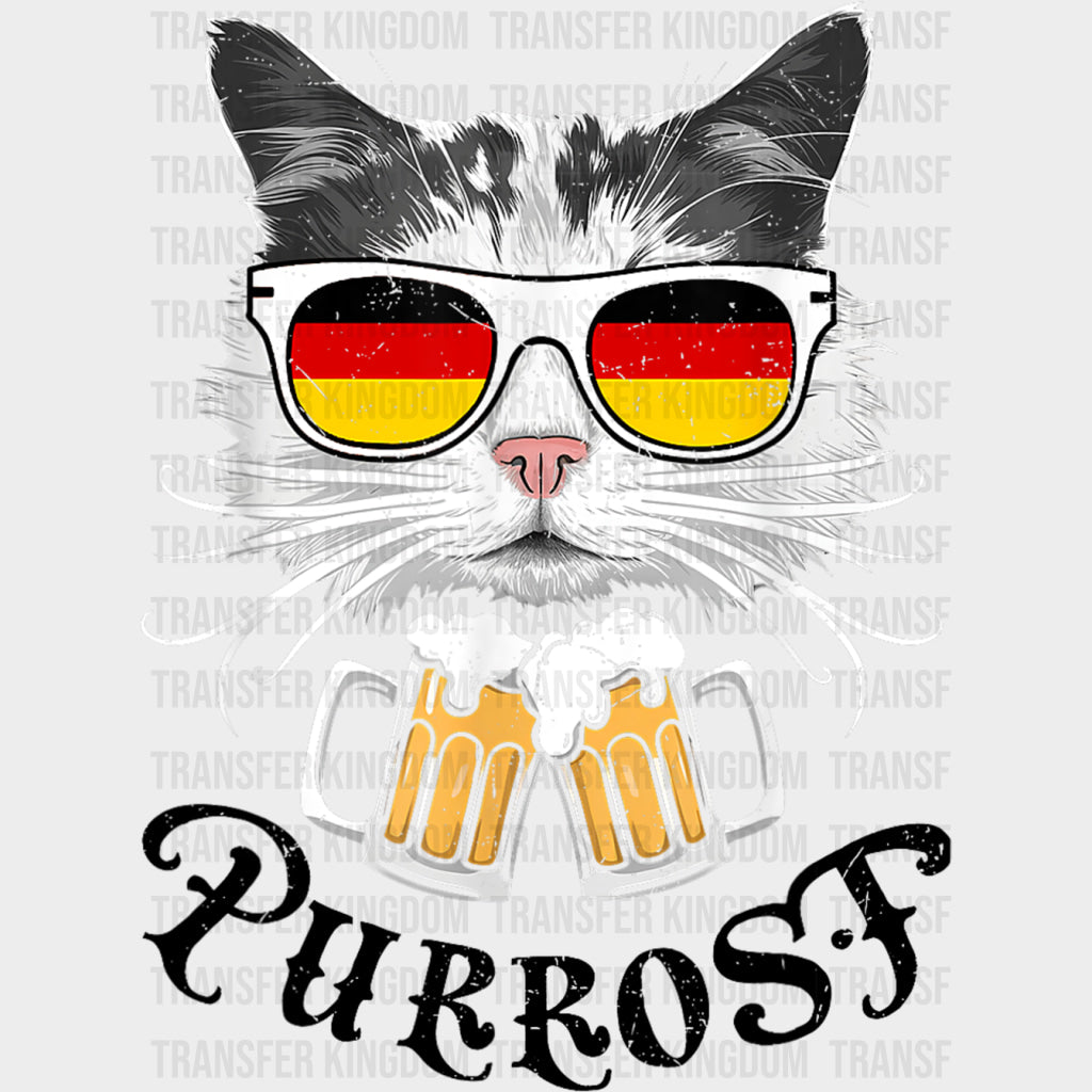 Purrost Cat - Oktoberfest DTF Transfers Adult Unisex - S & M (10’’) / Dark Color Design (See Imaging)