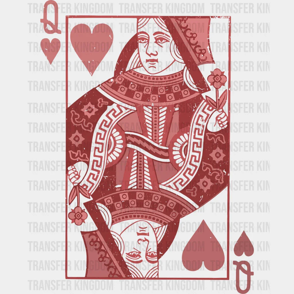 Queen Of Hearts Valentines Day Design - Dtf Heat Transfer