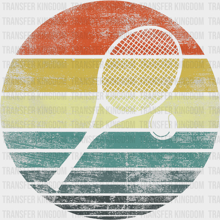Racket & Ball, Circular Design - Tennis DTF Transfers