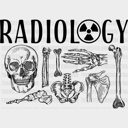 Radiology Skeleton - Radiology DTF Transfers Adult Unisex - S & M (10’’) / Dark Color Design (See Imaging)