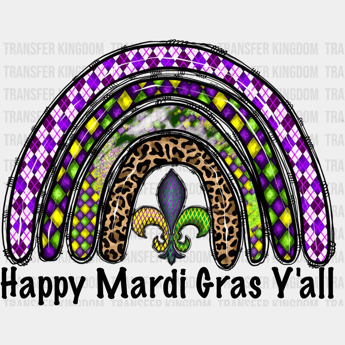 Rainbow Fleur-de-lys Mardi Gras Design - Mardi Gras DTF heat transfer