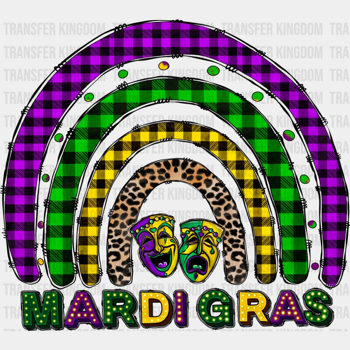 Rainbow Tartan Pattern Mardi Gras Design - Mardi Gras DTF heat transfer