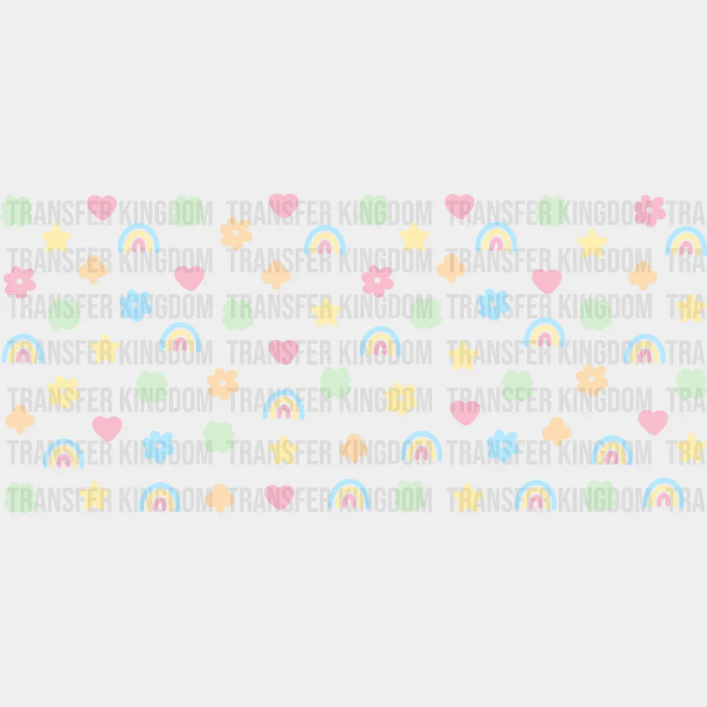 Rainbow Stars And Clovers - St Patrick Cup Wrap Uv Sticker Permanent Dtf Decal