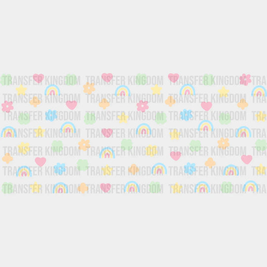 Rainbow Stars And Clovers - St Patrick Cup Wrap Uv Sticker Permanent Dtf Decal