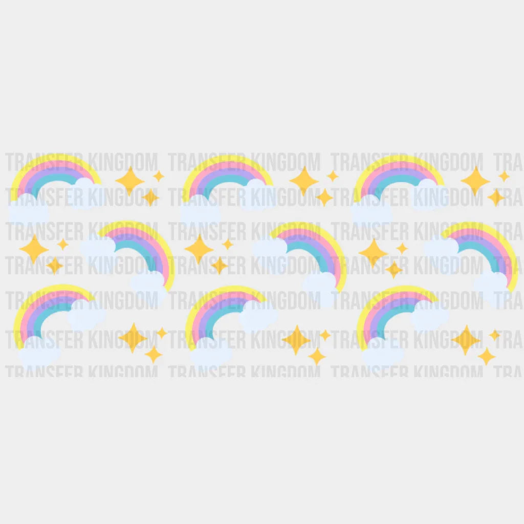 Rainbows And Stars Uv Dtf Transfer Cup Wrap Sticker