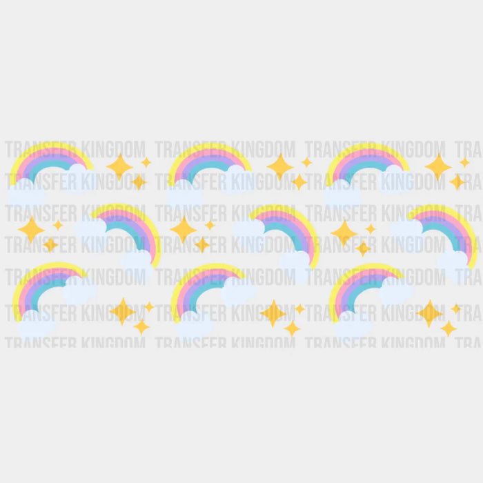 Rainbows And Stars UV DTF Transfer Cup Wrap UV DTF Sticker