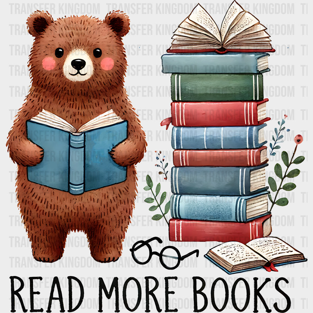 Read More Books - Reading DTF Transfers Adult Unisex - S & M (10’’) / Dark Color Design (See Imaging)