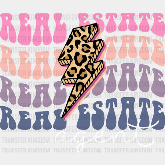 Real Estate Agent Cheetah Print Design - Realtor Dtf Transfer Unisex S & M (10’’) / Light Color