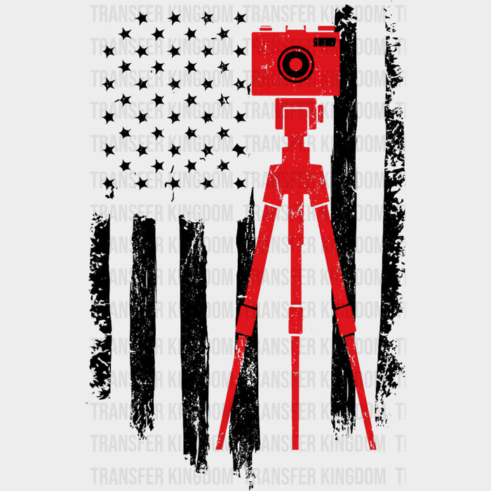 Red Camera, USA Flag - Photography DTF Transfers