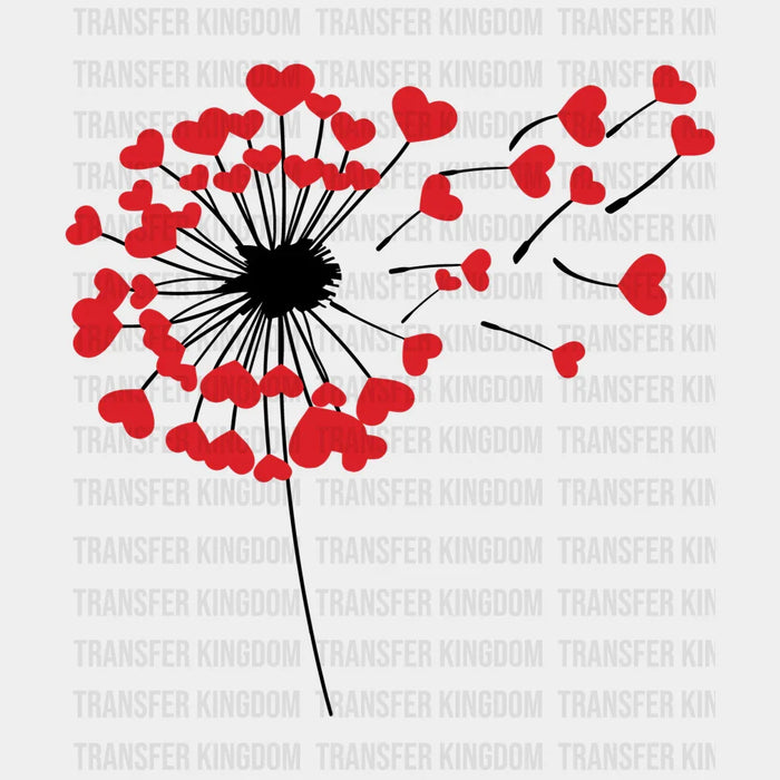 Red Flower Valentine's Day Design - DTF heat transfer