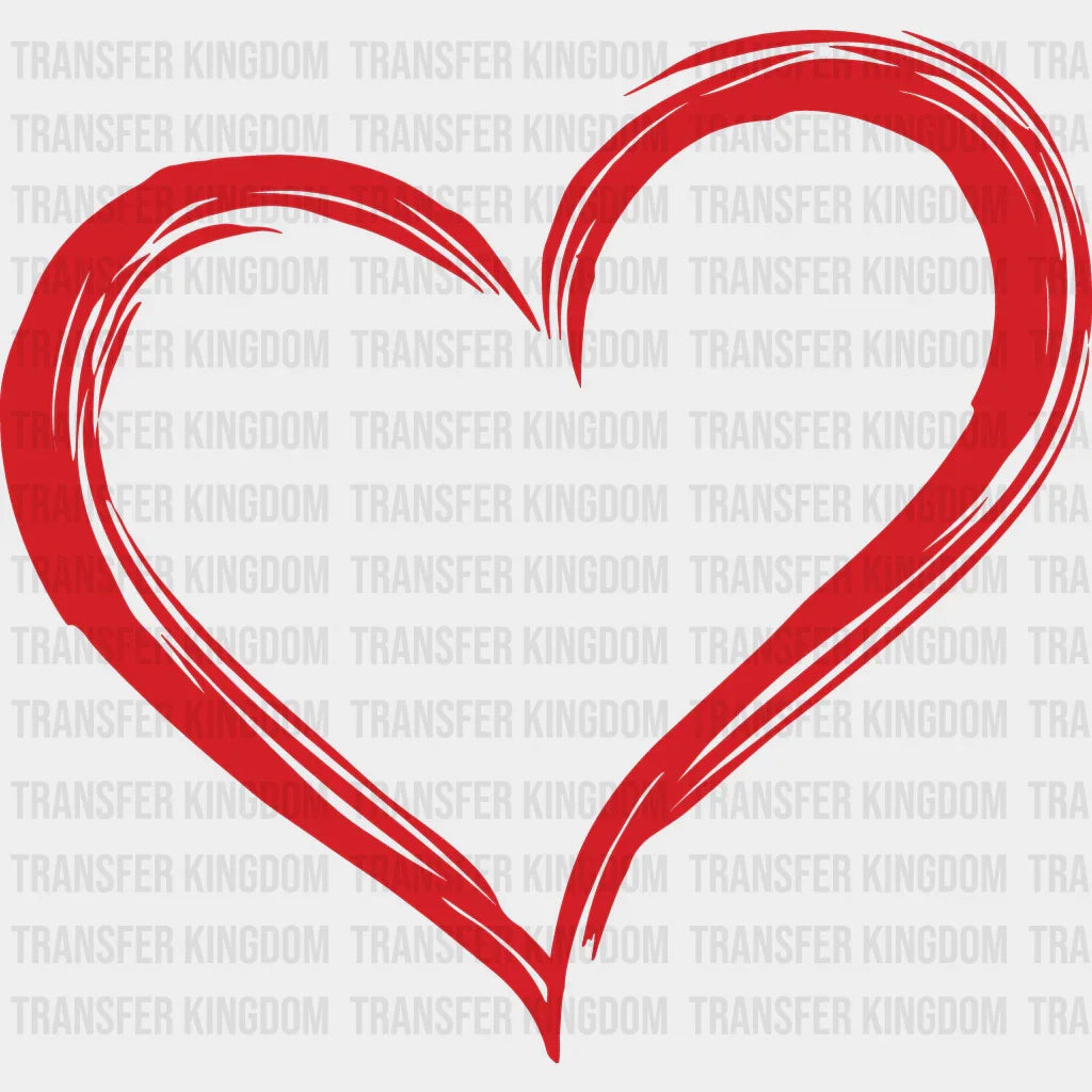 Red Heart Valentines Day Design - Dtf Heat Transfer