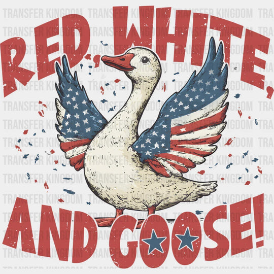 Red White And Goose - 4th Of July DTF Transfer Adult Unisex - S & M (10’’) / Dark Color Design (See Imaging)