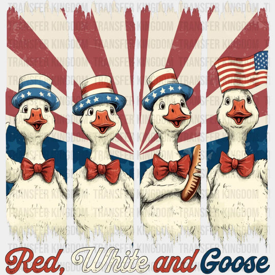 Red White And Goose US Flag - 4th Of July DTF Transfer