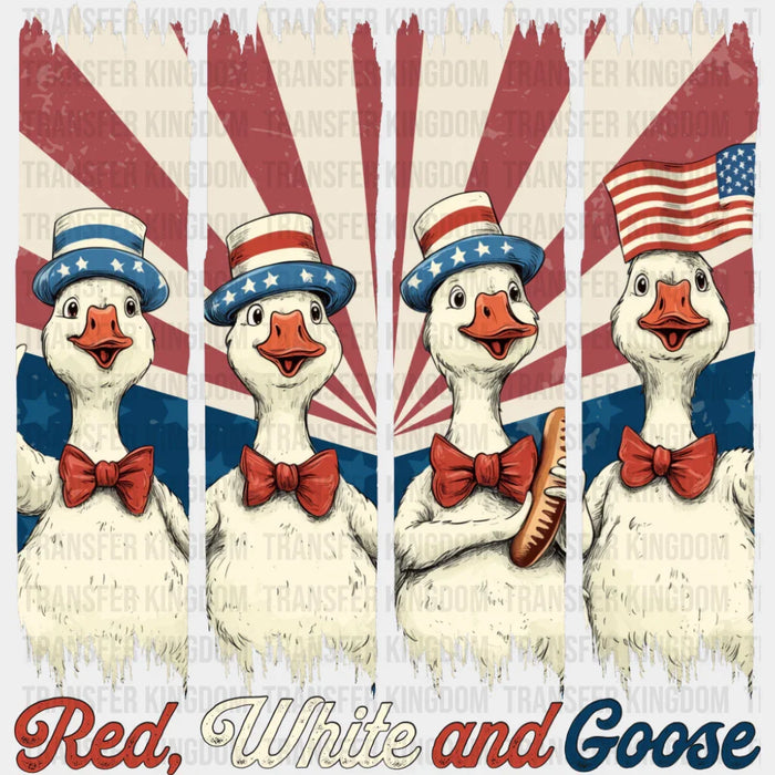 Red White And Goose US Flag - 4th Of July DTF Transfer