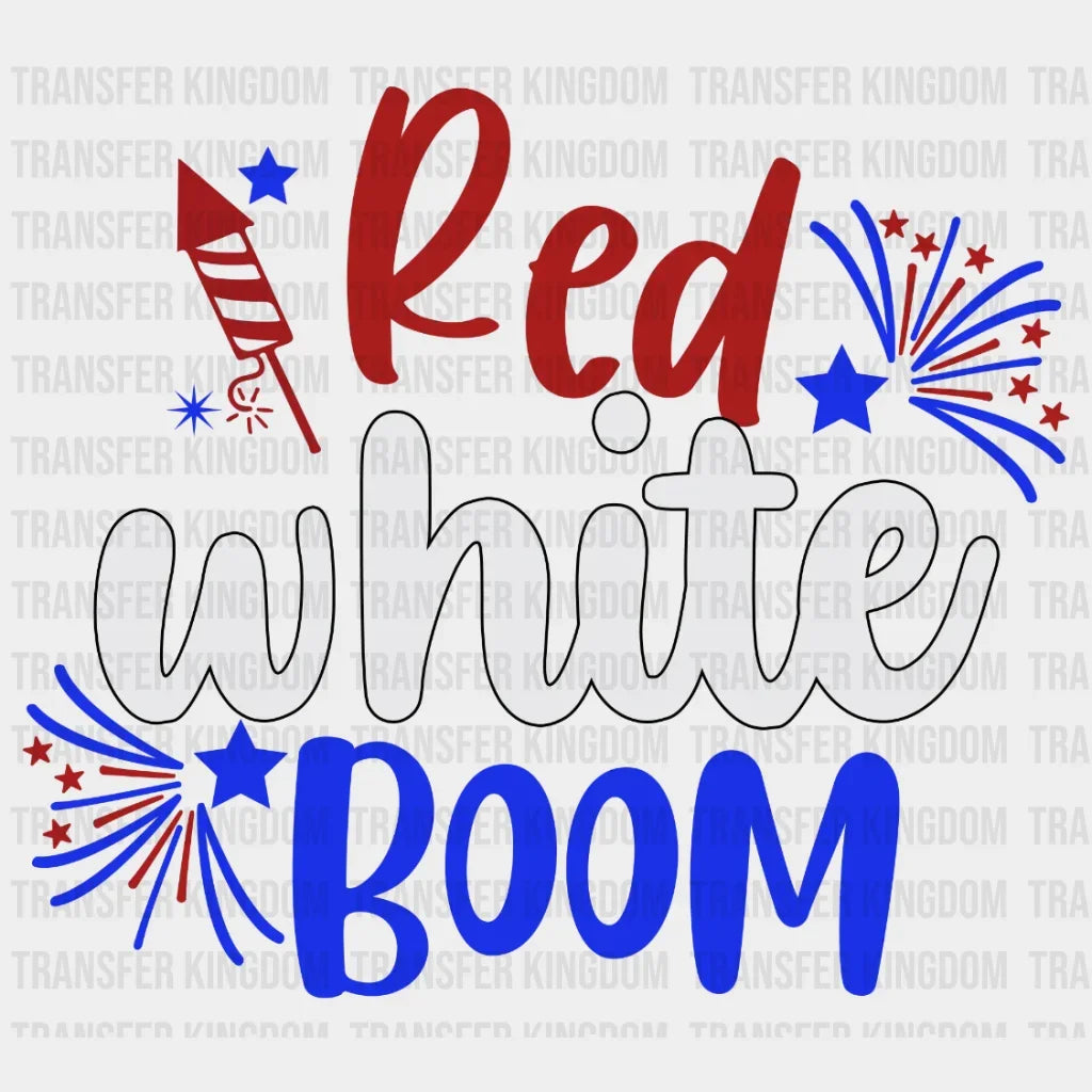 Red White Boom Dtf Transfer