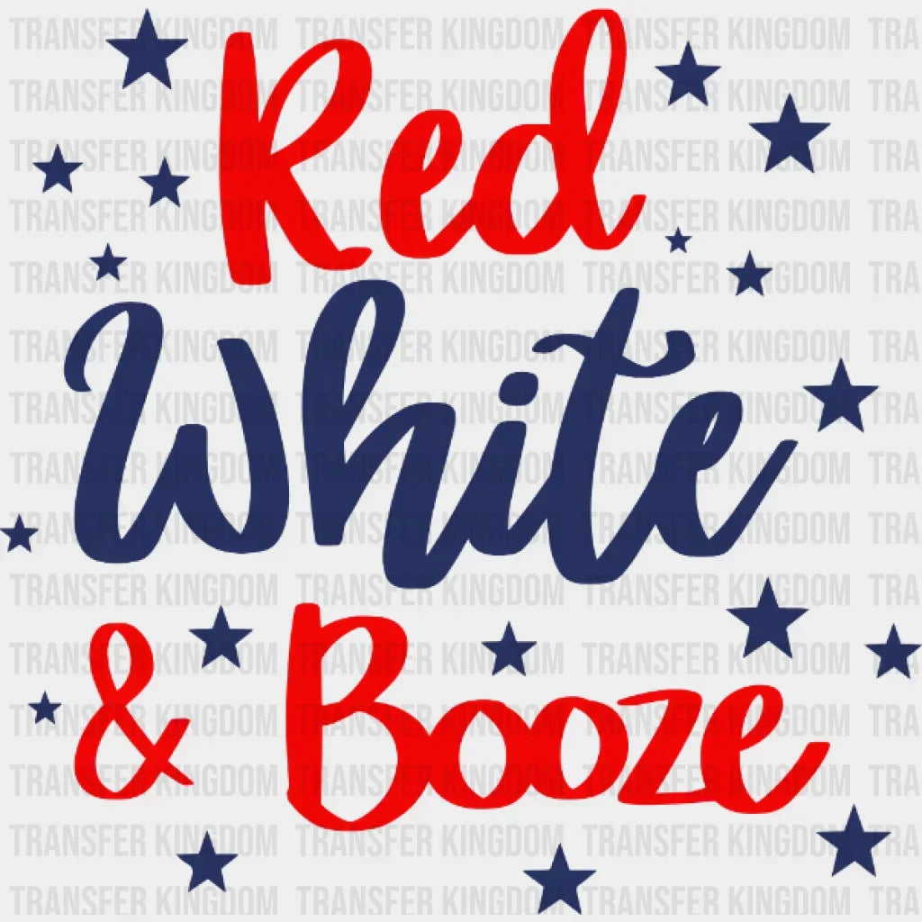 Red White & Booze Dtf Transfer